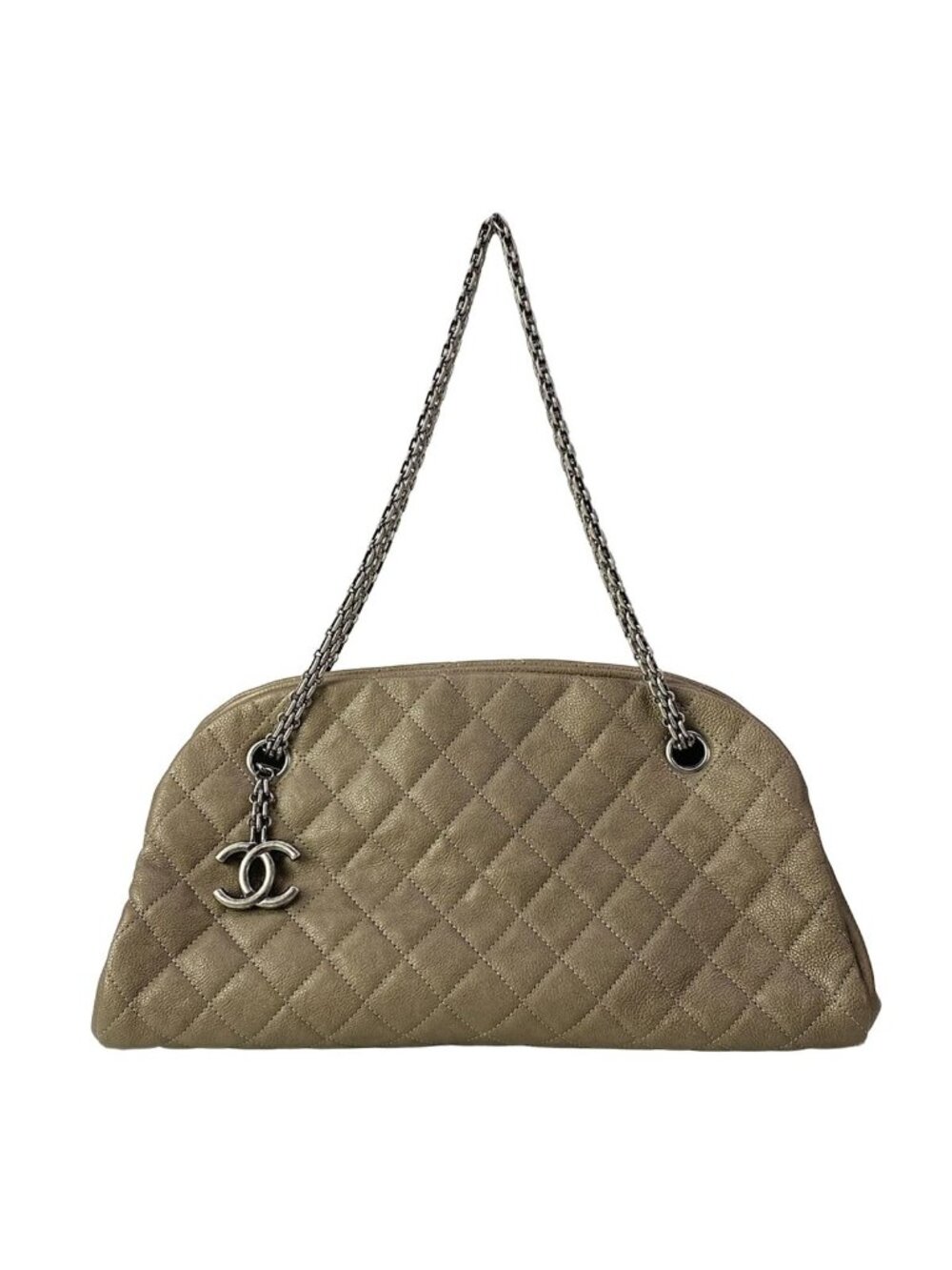 Chanel Shoulder Bag Mademoiselle Khaki Gold